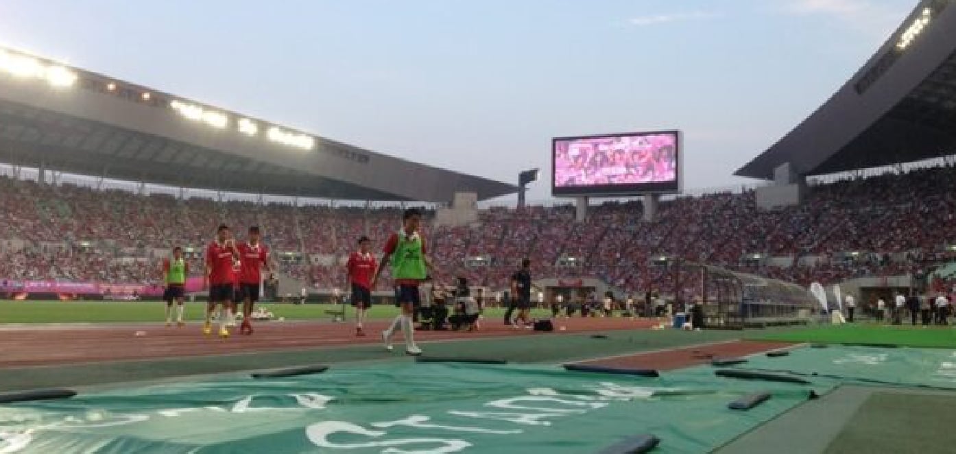 セレッソ大阪 vs ブラウブリッツ秋田 帯同時のアップ風景